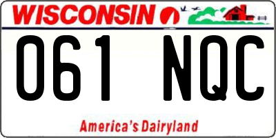 WI license plate 061NQC
