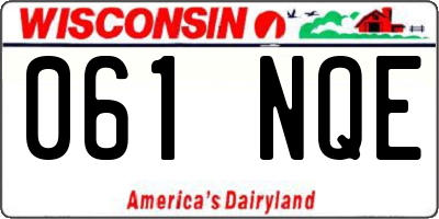 WI license plate 061NQE