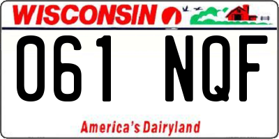 WI license plate 061NQF