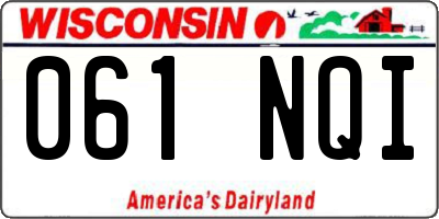 WI license plate 061NQI