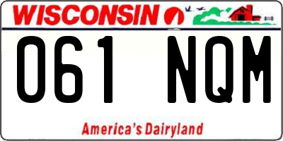 WI license plate 061NQM