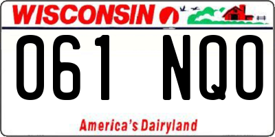 WI license plate 061NQO