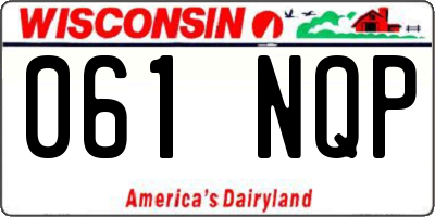 WI license plate 061NQP