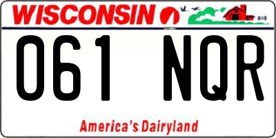 WI license plate 061NQR