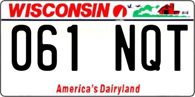 WI license plate 061NQT