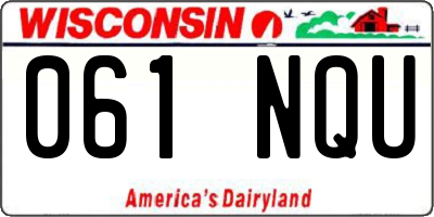 WI license plate 061NQU