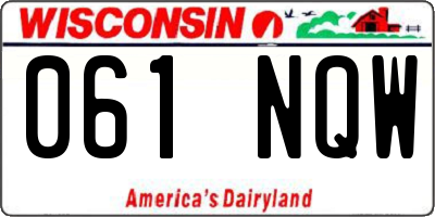 WI license plate 061NQW