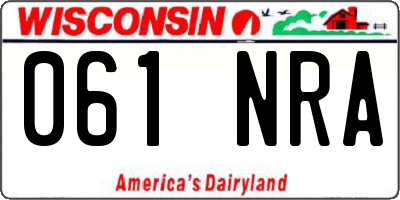 WI license plate 061NRA