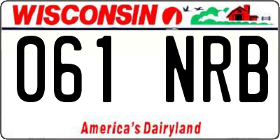 WI license plate 061NRB