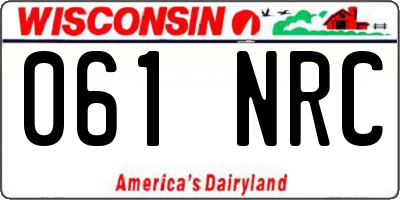 WI license plate 061NRC