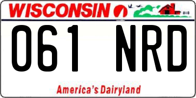 WI license plate 061NRD