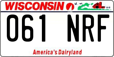 WI license plate 061NRF