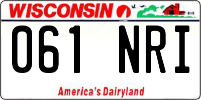 WI license plate 061NRI