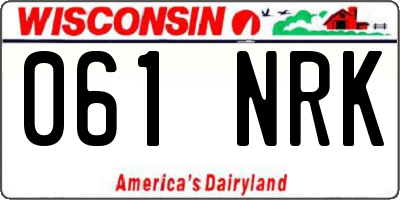WI license plate 061NRK