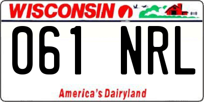 WI license plate 061NRL