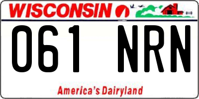 WI license plate 061NRN