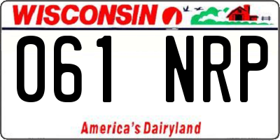 WI license plate 061NRP