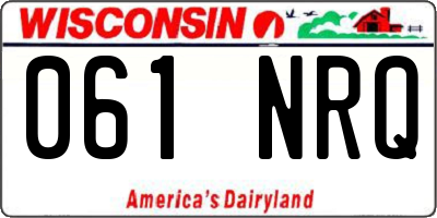 WI license plate 061NRQ
