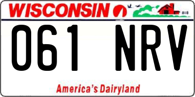 WI license plate 061NRV