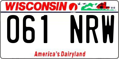 WI license plate 061NRW