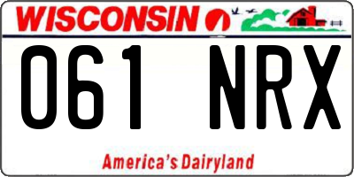 WI license plate 061NRX