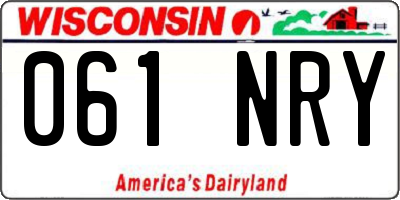 WI license plate 061NRY