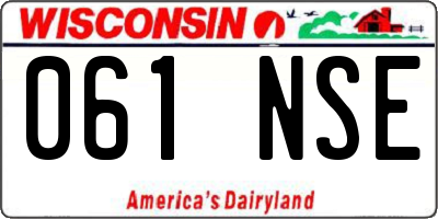 WI license plate 061NSE