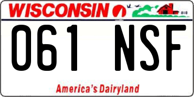 WI license plate 061NSF