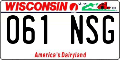 WI license plate 061NSG
