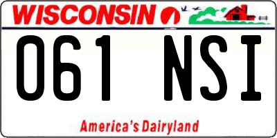 WI license plate 061NSI