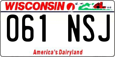 WI license plate 061NSJ