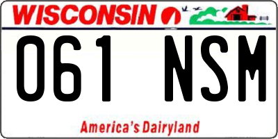 WI license plate 061NSM