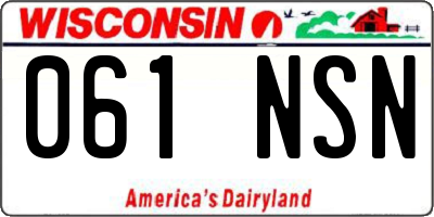 WI license plate 061NSN