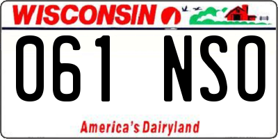 WI license plate 061NSO