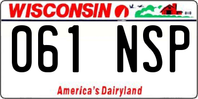 WI license plate 061NSP