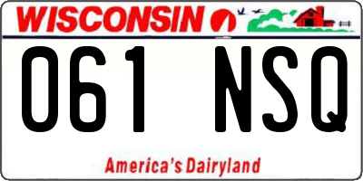 WI license plate 061NSQ