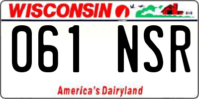 WI license plate 061NSR