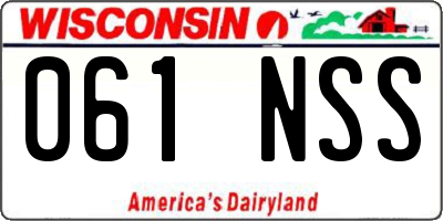 WI license plate 061NSS
