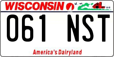 WI license plate 061NST