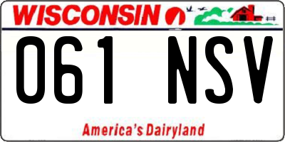 WI license plate 061NSV
