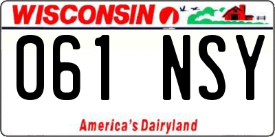 WI license plate 061NSY