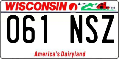 WI license plate 061NSZ