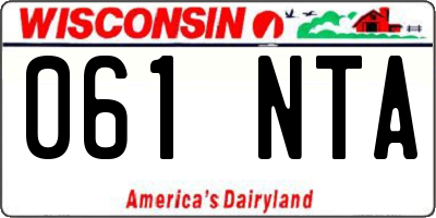 WI license plate 061NTA