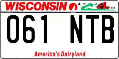 WI license plate 061NTB