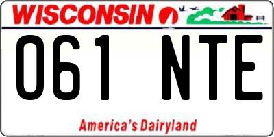 WI license plate 061NTE