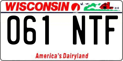 WI license plate 061NTF