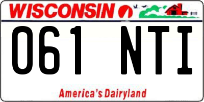 WI license plate 061NTI