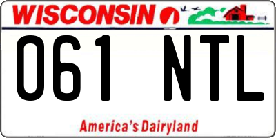 WI license plate 061NTL