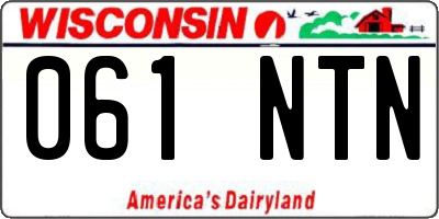 WI license plate 061NTN