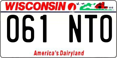 WI license plate 061NTO